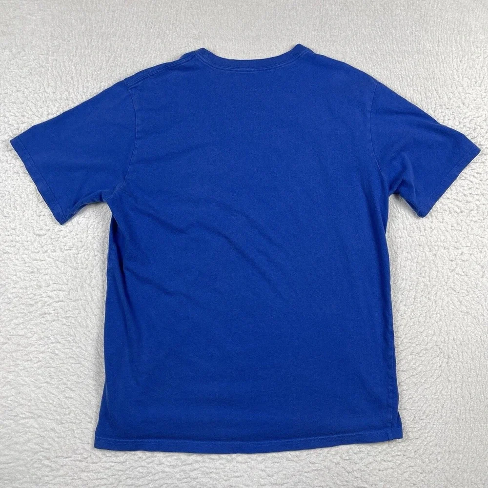 The North Face Shirt Mens Large Blue Outdoors 3D Block Logo Camp Hike Casual Tee